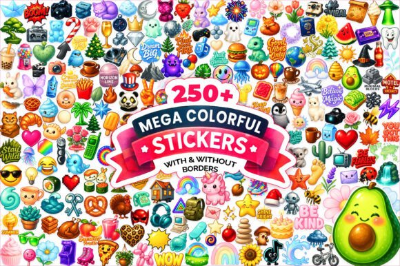 250 Mega Colorful Stickers Bundle: A Creative Toolkit for Digital and Analog Planners