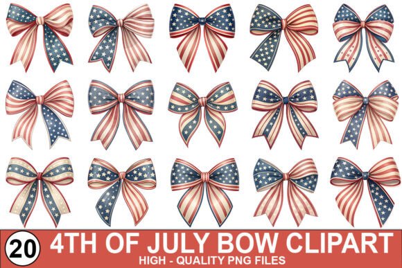 4th of July Bow Clipart Bundle PNG Files: A Strategic Asset for Branding and Design