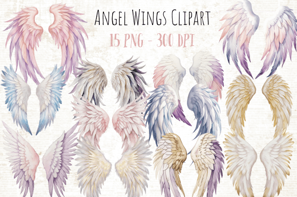 Angel Wings Clipart Bundle: A Versatile Resource for Creators and Crafters