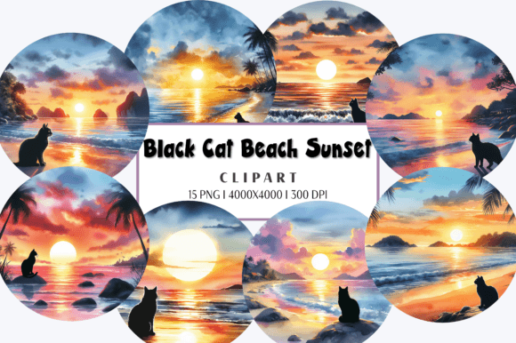 Black Cat Beach Sunset Circle Clipart: A Guide to Smart Digital Design Choices