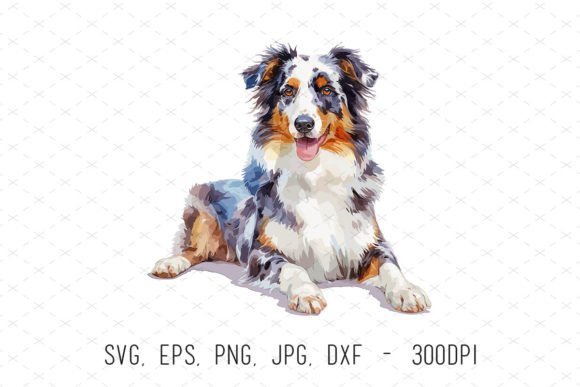 Creative Applications of Cute Watercolor Dog Australian Shepherd Clipart