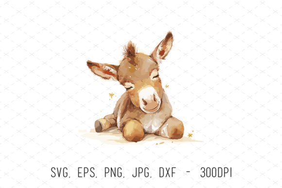 Cute Baby Donkey Sublimation Clipart for Creative Projects