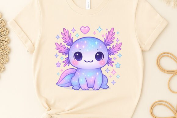 Cute Kawaii Axolotl Sublimation Clipart for Creative Projects