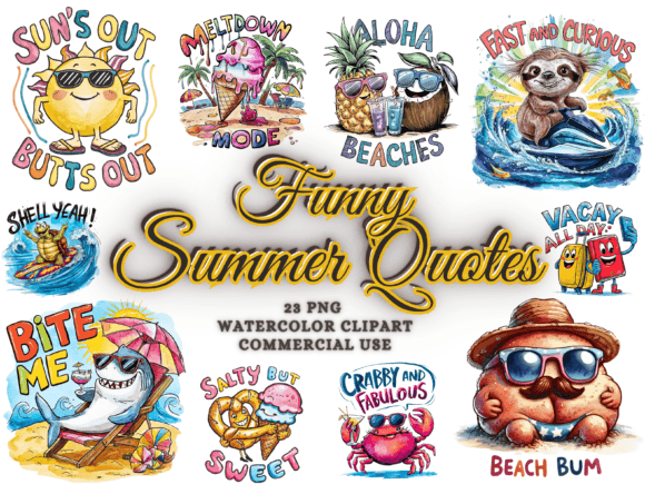 Funny Summer Sublimation Clipart PNG: A Creative Boost for Your Seasonal Projects