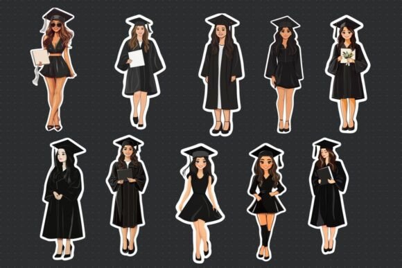 Graduation Girl Printable Sticker Pack: A Practical Asset for Designers