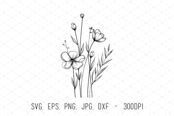 Line Art Wildflower Sublimation Clipart: Elevating Modern Creative Workflows