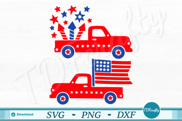 Patriotic Truck American Flag Fireworks Design