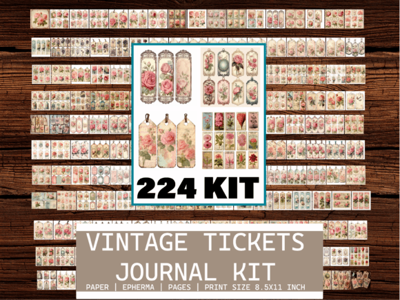 Tickets, Tags, Junk Journal Printable Kit