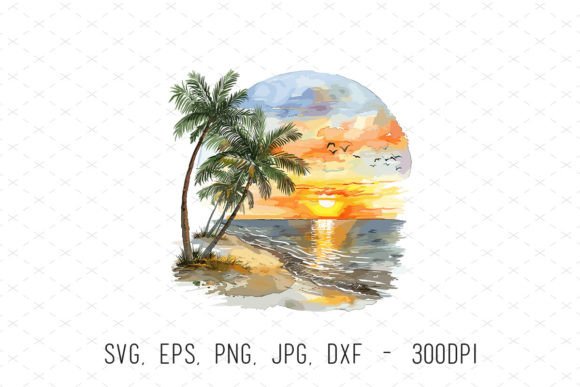 Tropical Sunset Beach Landscape Clipart: The Ultimate Resource for Creative Projects