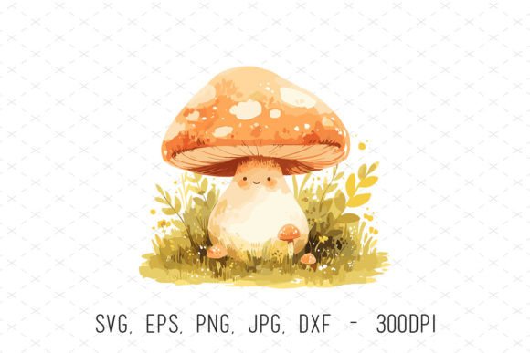 Watercolor Mushroom Children Clipart SVG: Creative Possibilities for Designers and Makers